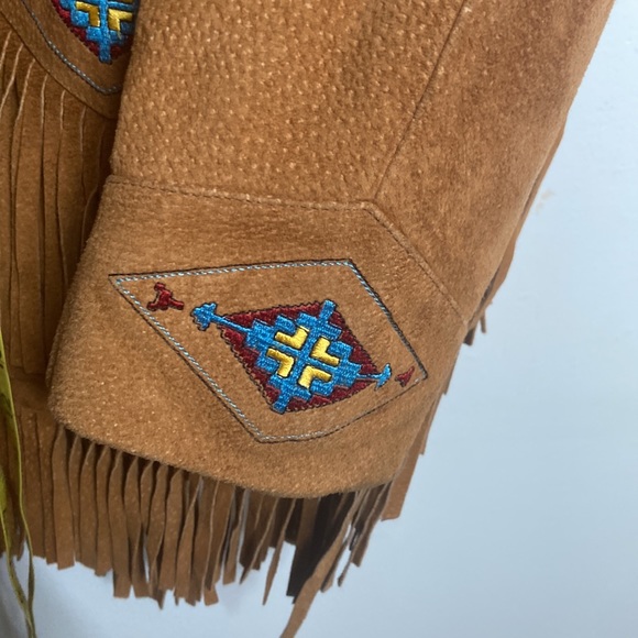 LEW MAGRAM Western Embroidered sz Large Fringe Jacket - Picture 5 of 10
